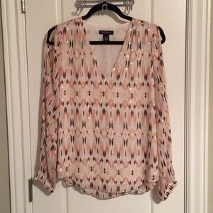 White House Black Market Cut Out Sleeve Top